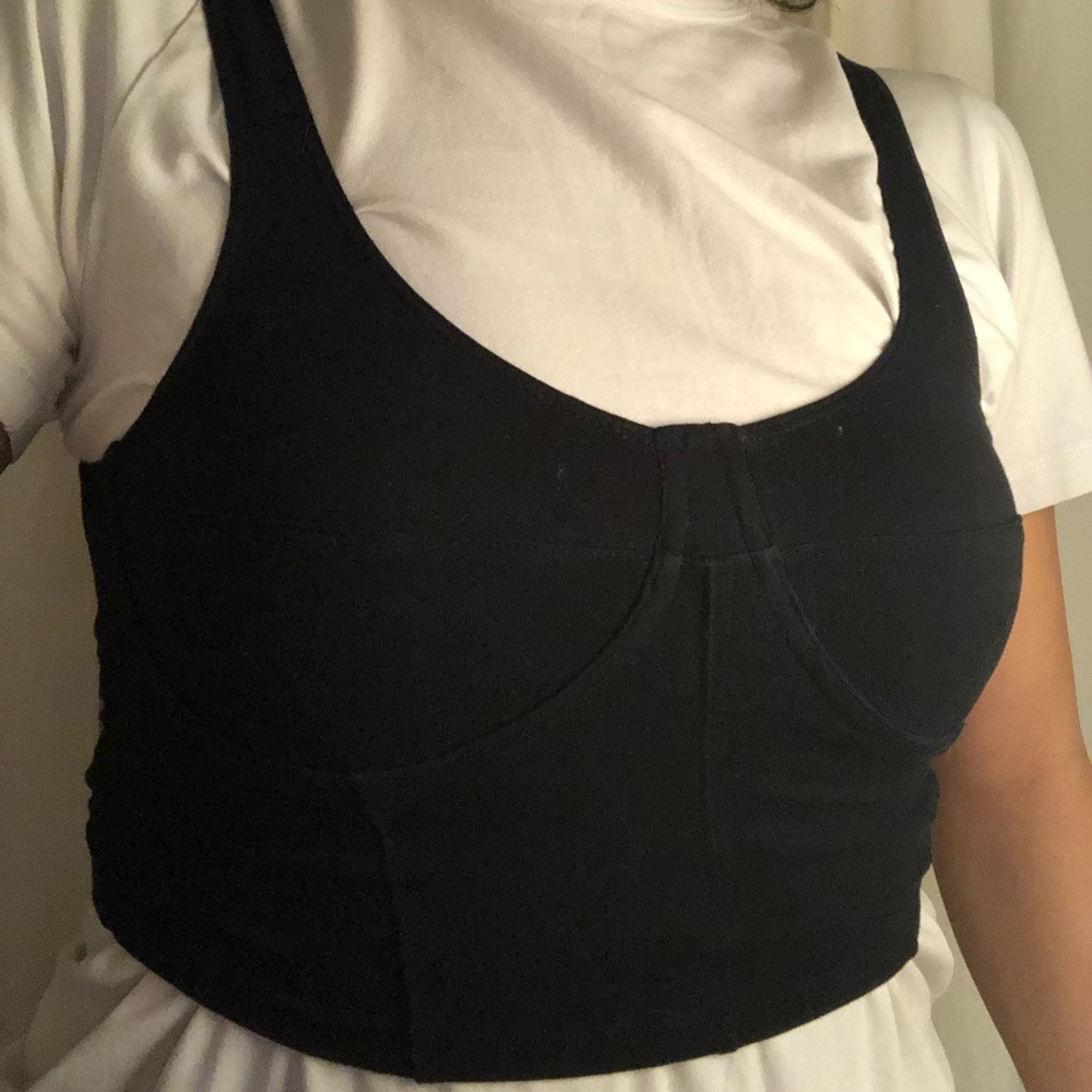 Black corset crop top